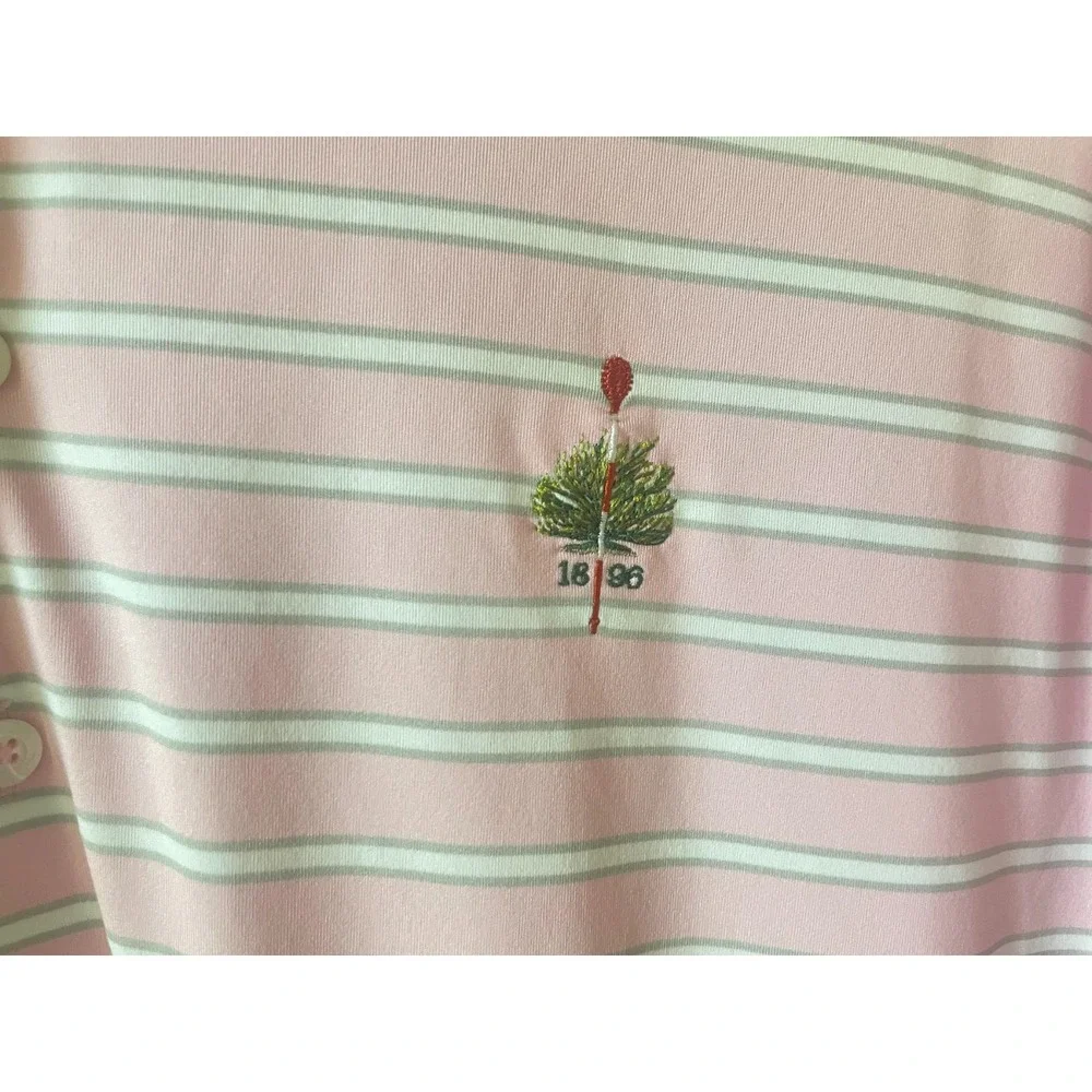 RLX Ralph Lauren Merion Golf Club Men's Polo Shirt Pink White Size XL